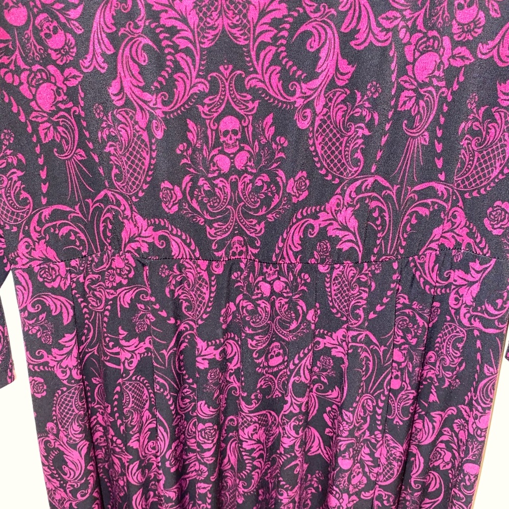Torrid Black and Purple 3/4 Sleeve Dress - Picture 4 of 5